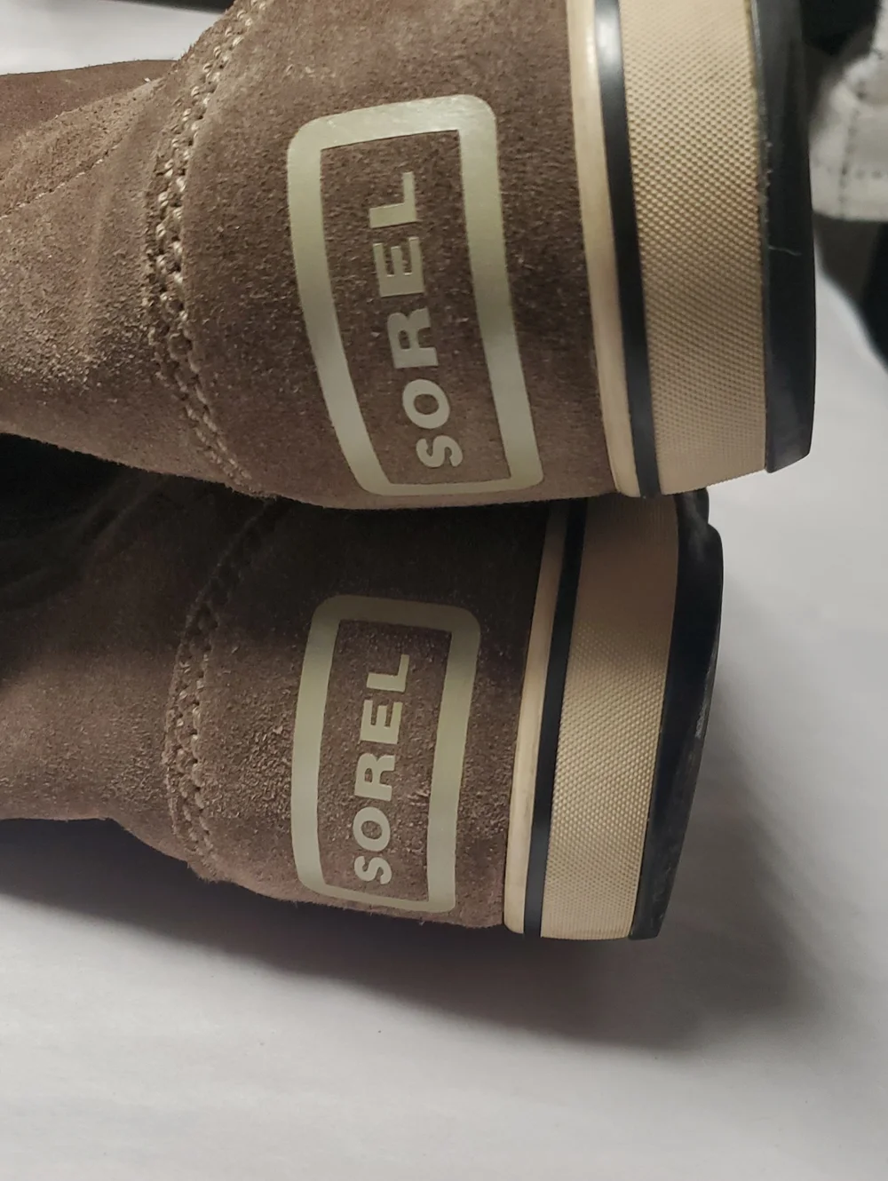 Sorel Women's Glacy Taupe Suede Waterproof Fleece-Lined Mid-Calf Boots Size 9